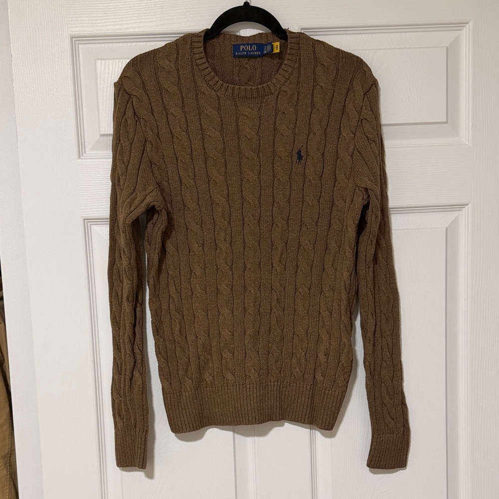 Polo by Ralph Lauren Men's Tan Cable Knit Sweater